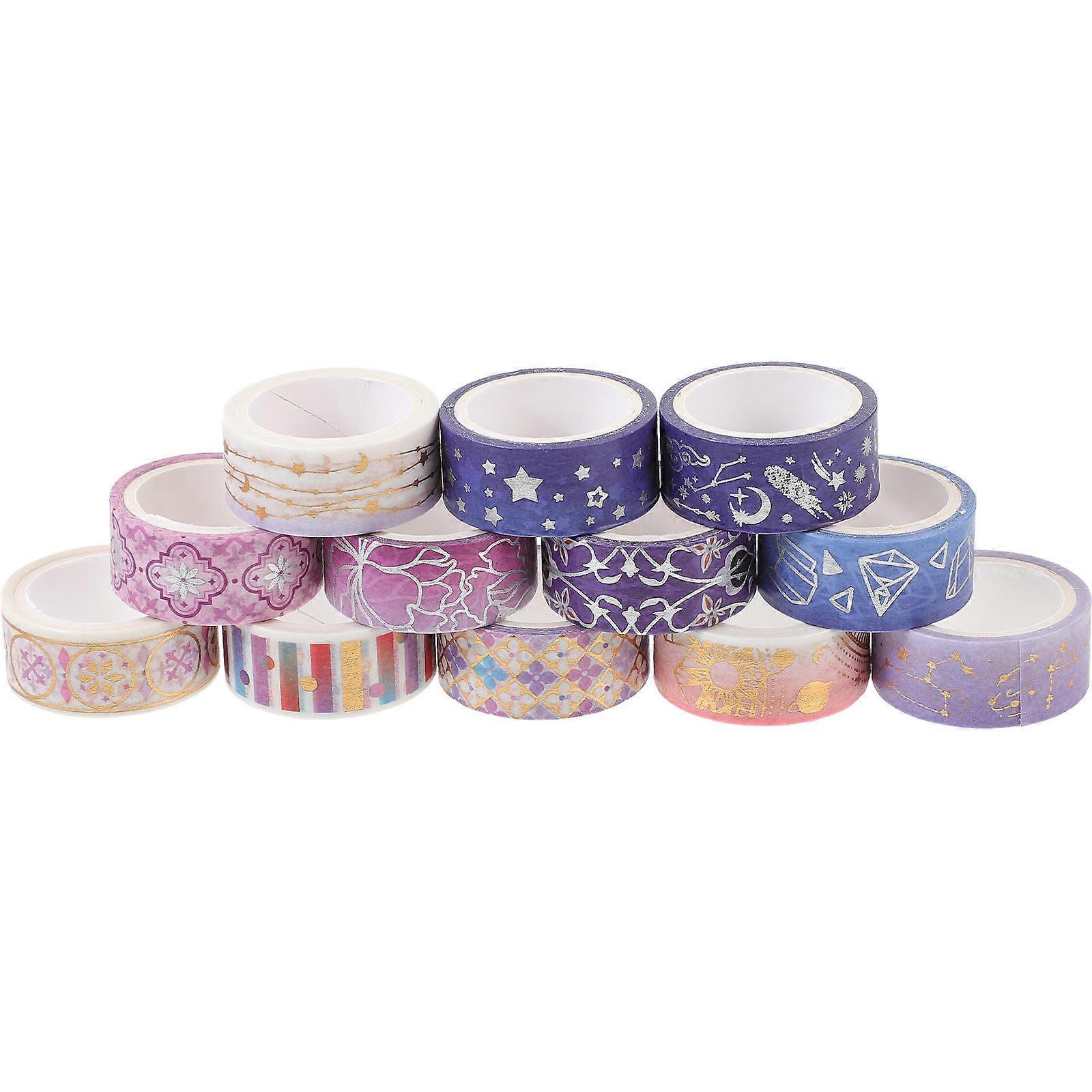 Washi Tape For Scrapbooking Craft Making Stickers Multi-Colored 3M Per Roll Diy Supplies Handmade Reusable 12 Rolls