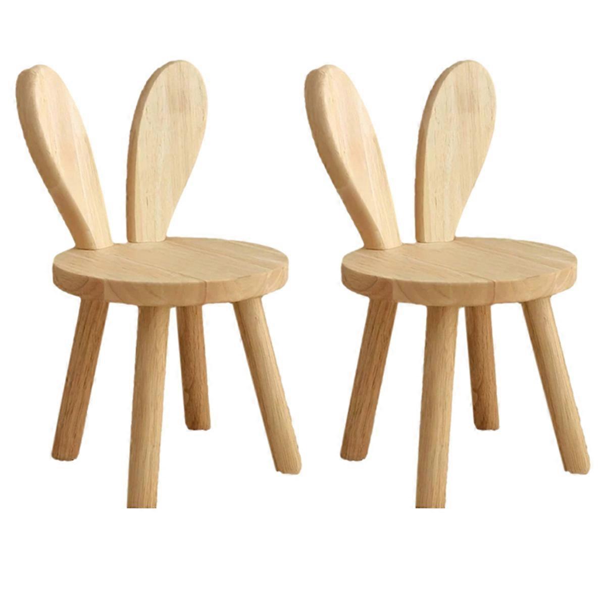 Small Board Stool, Cute Ears Solid Wood Small Stool