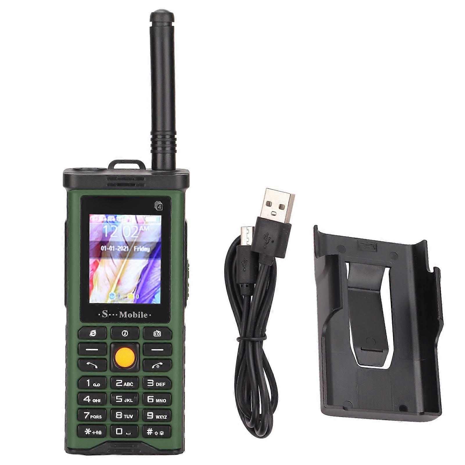 SG8800 Unlocked 2G Retro 4 SIM Cards Big Buttons 2400mAh Battery Cell Phone for Seniors (Green)