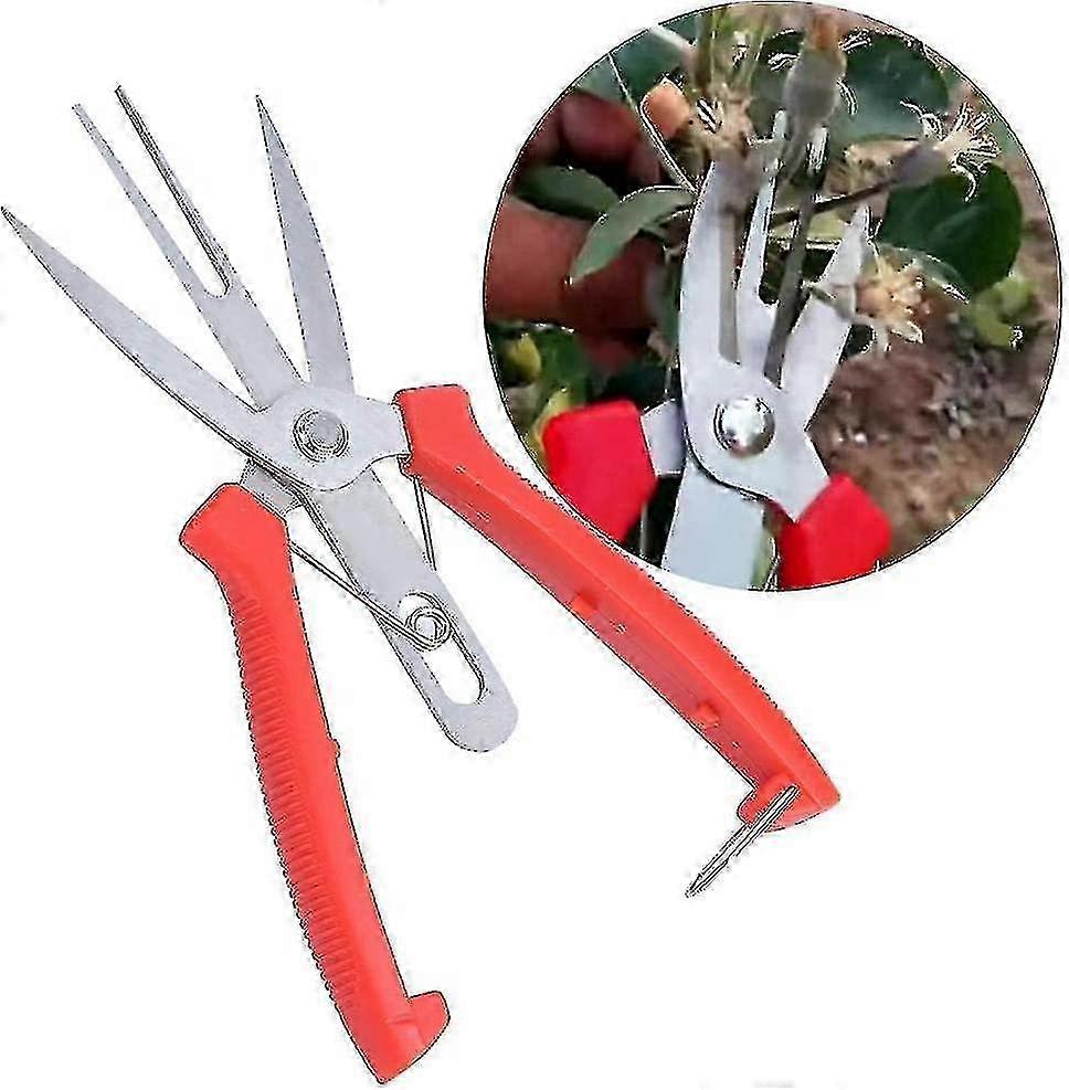 Double Mouth Stainless Forge Fruit Pruner for Apple and Pear Trees, Ideal Agricultural Tool for Flower Thinning