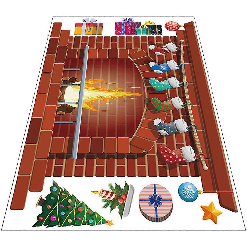 Christmas Wall Stickers Set Cartoon Window Decals for Home Holiday Decoration and Festive Atmosphere