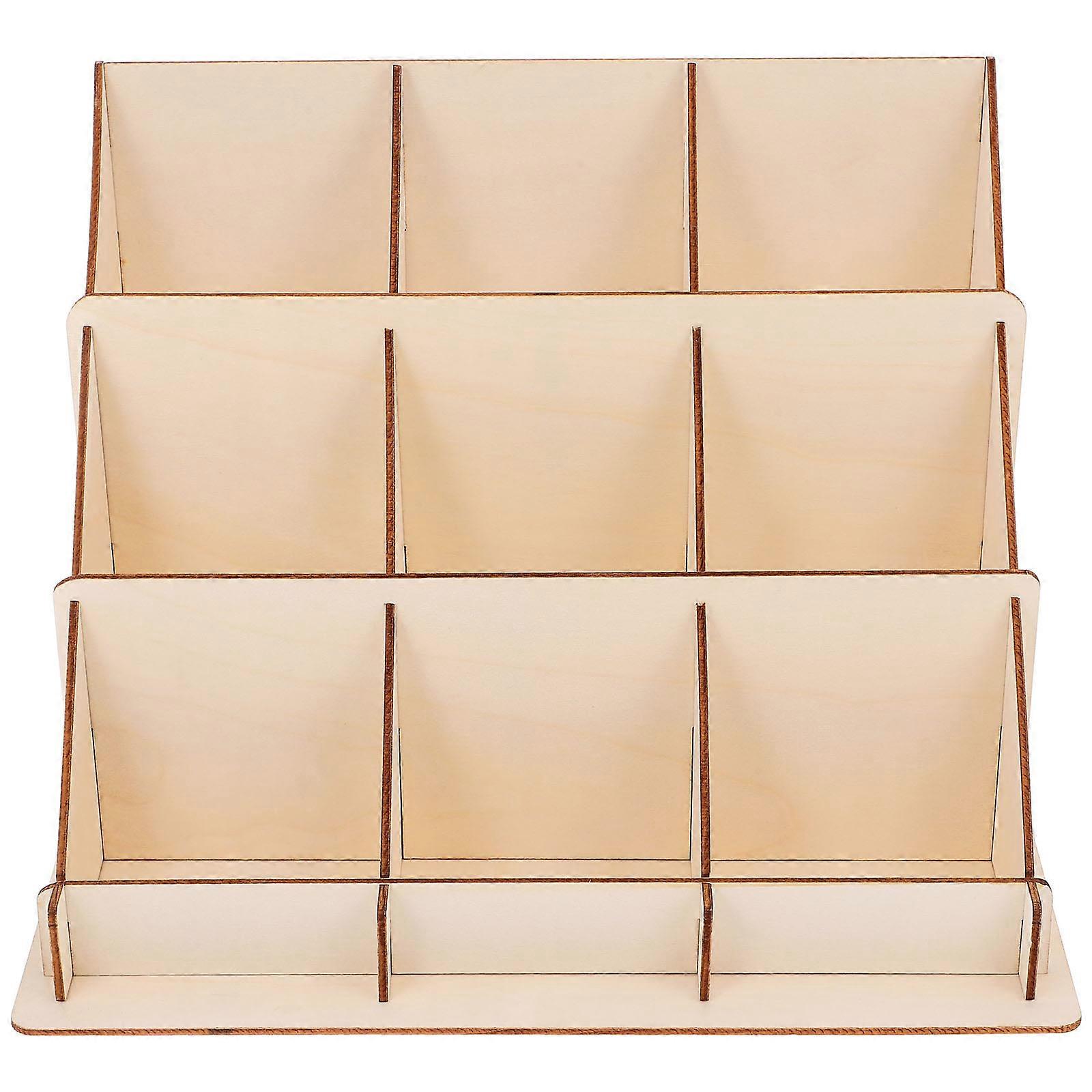 Wooden Card Display Stand 315g for Business Cards, Postcards & Stickers – Multi Functional Organizer for Office and Retail Use, Easy Assembly &
