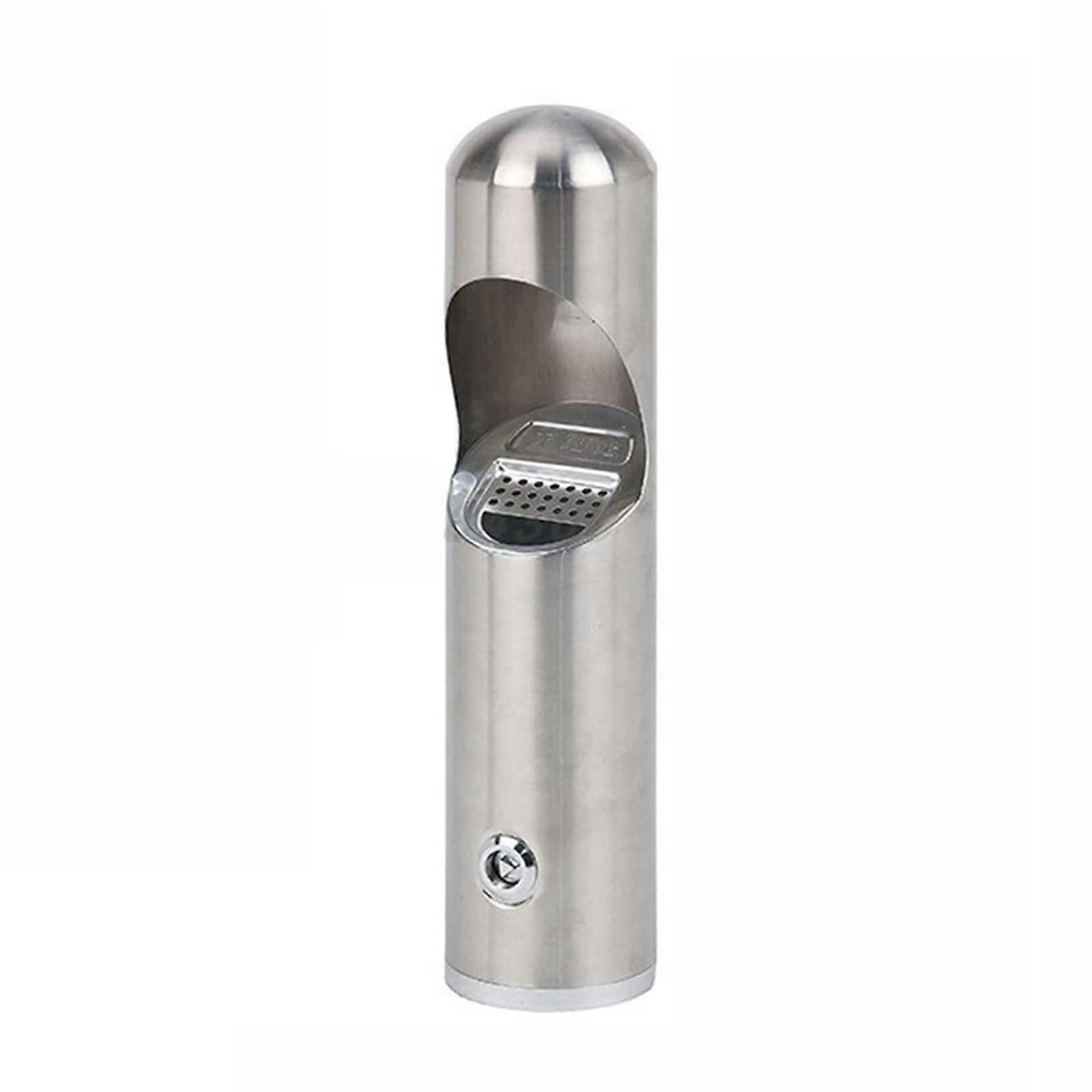 Outdoor Stainless Steel Wall-Mounted Ashtray, Vertical Ash Can for Cigarette Waste, Waterproof Design for Hotels and Public Spaces