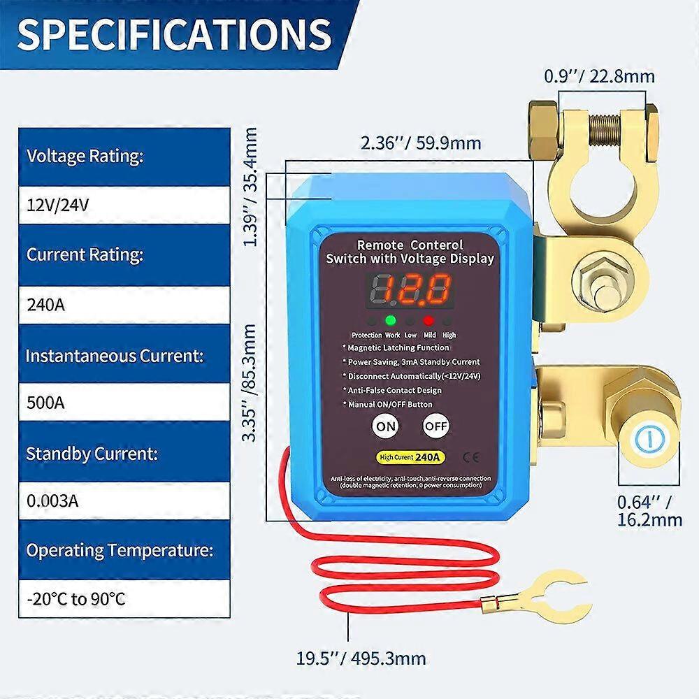 240A 12V Double Remote Control Automatic Car Battery Disconnect Switch Switch MK50317