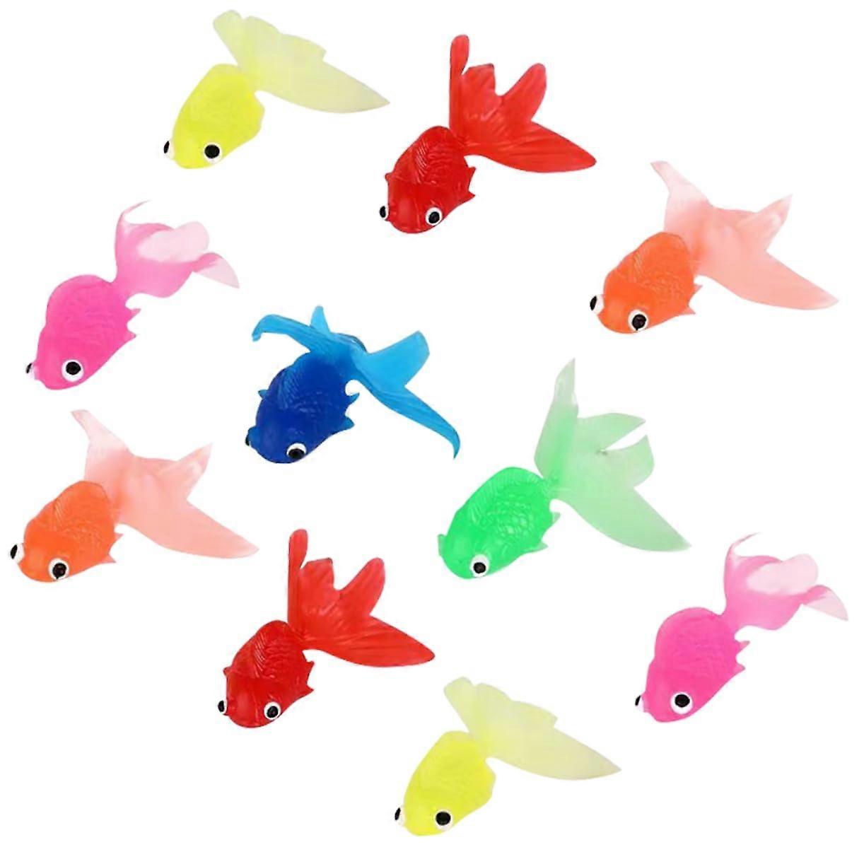 10 Pieces Artificial Goldfish for Aquariums Realistic Swimming Decoration Eco-Friendly TPR Tropical Fish for Creative Design