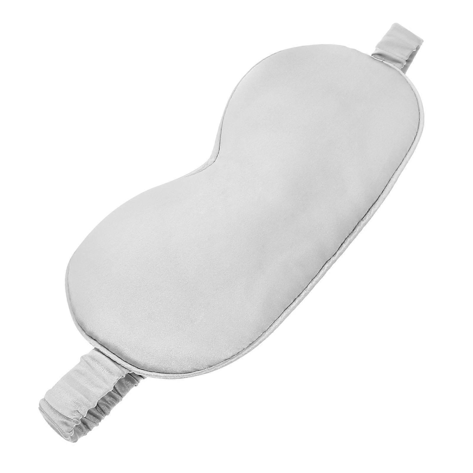 Comfortable Sleep Mask Super-Smooth Silk Material Light Grey Color Oval Shape 1Set