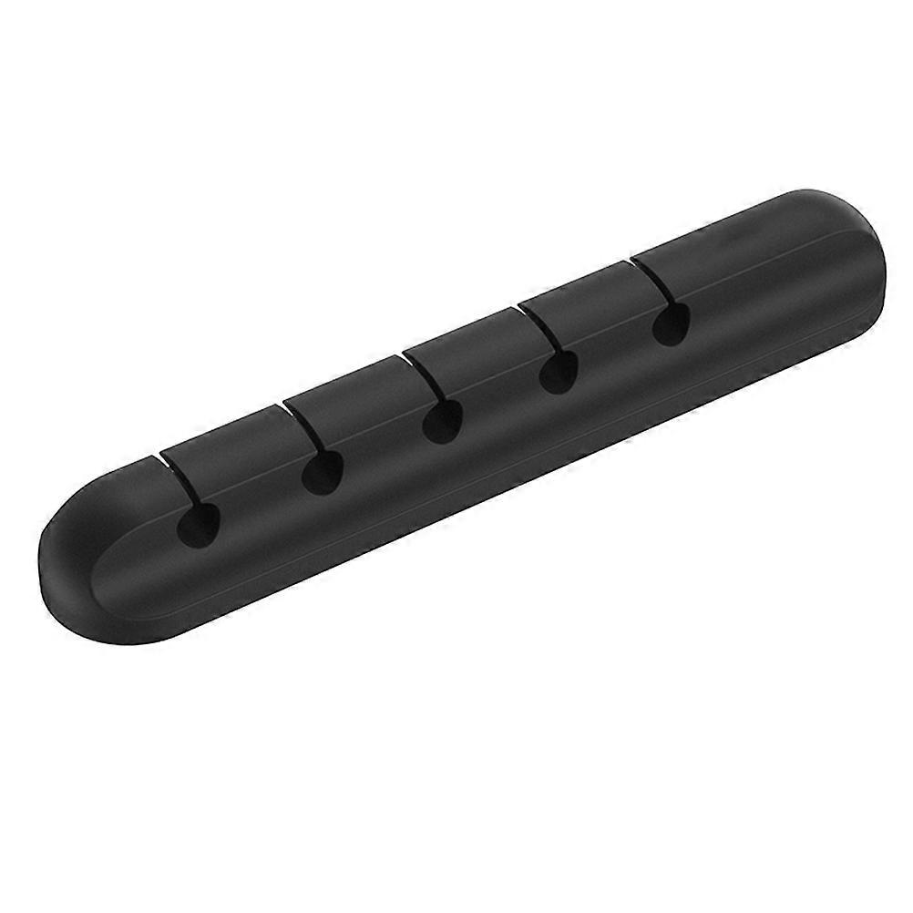 USB Cable Organiser Data Cable Manager for Office Use 11.8X2.2 CM Black Silicone Desk Wire Organizer Fastener 1Pack