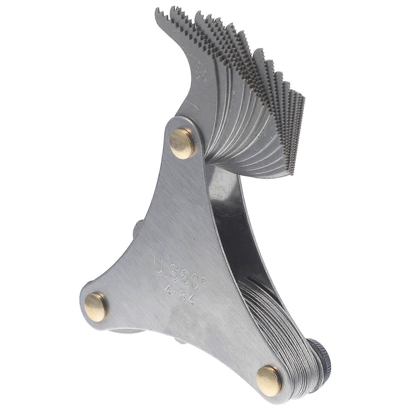 Multi Purpose Thread Gauge Screw Pitch Measurement Silver Rectangular 1Pcs