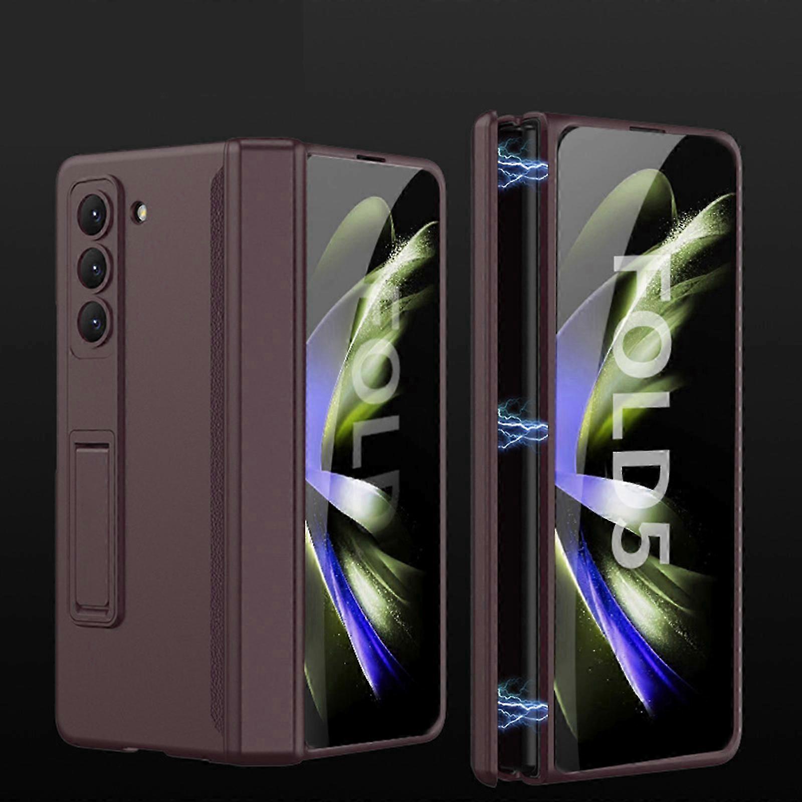 for Samsung Galaxy Z Fold 5 Case Hinge Coverage Protective Case with Built-in Kickstand PC Magnetic All-Inclusive Shockproof Cover