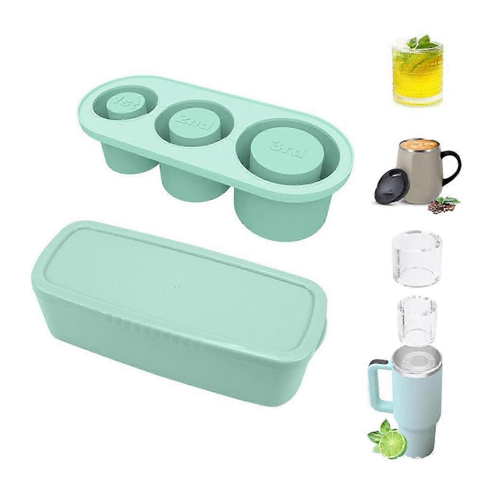 Ice Cube Tray Compatible with Stanley Cup, Silicone Ice Cube Trays for Freezer, Stanley Cup Accessories 20-40oz Ice Cube Tray with Lid