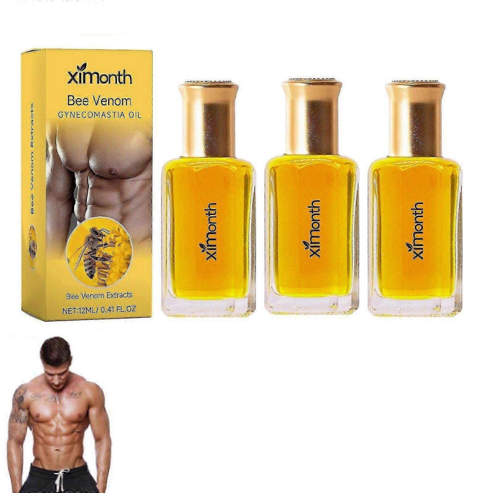 Bee Venom Gynecomastia Oil, 2025 New Chest Muscles Bee Venom Oil, Strengthen The Chest Muscles