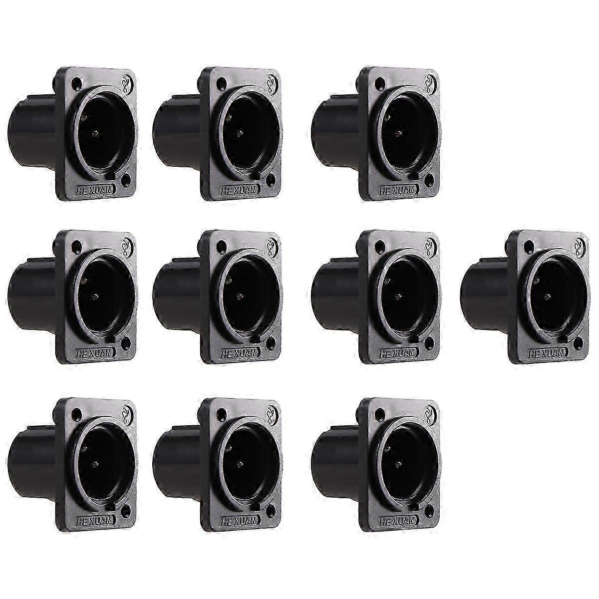 XLR Male Plug Straight Terminal Panel Mounted Connector 10 Pieces Edition 0708