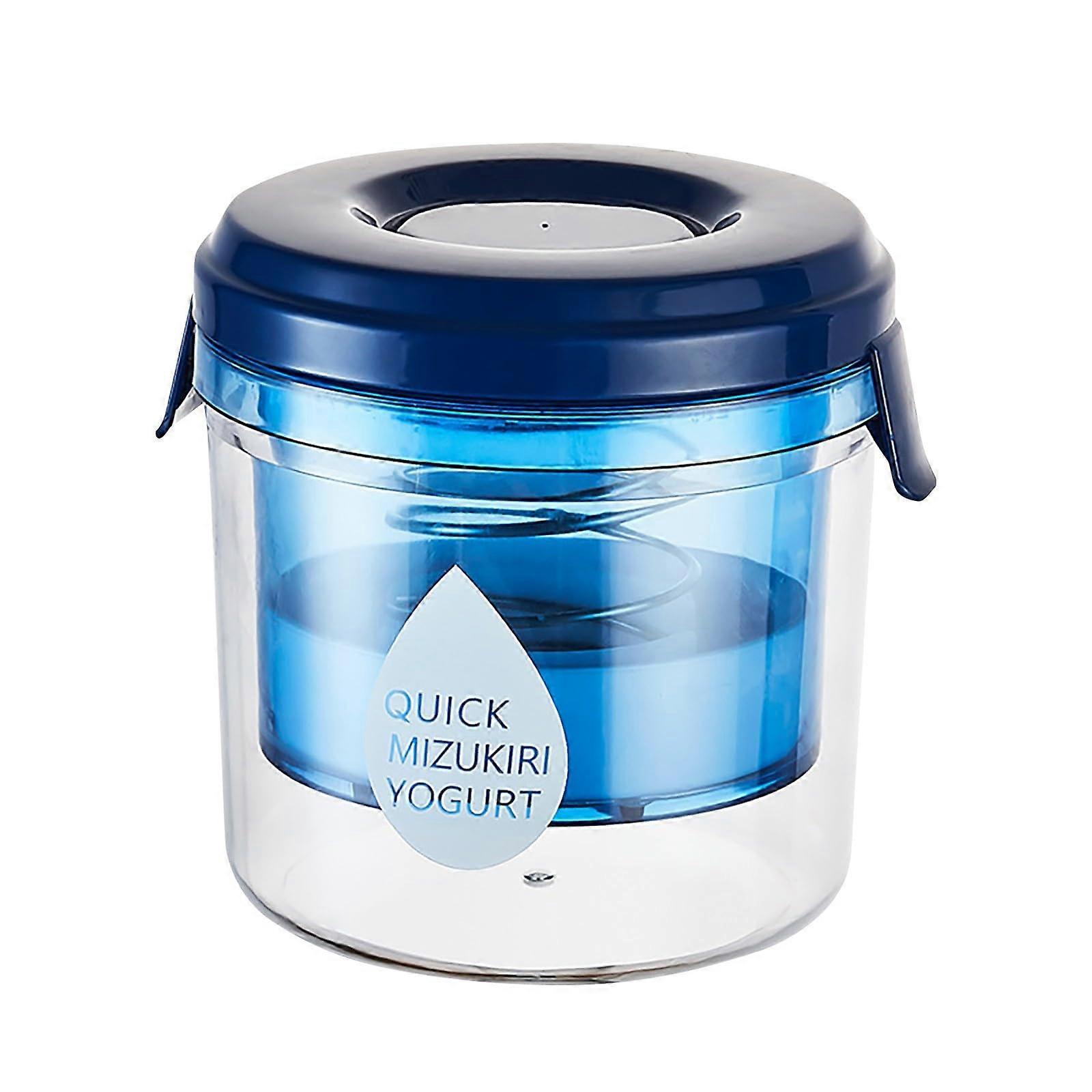 Greek Yogurt Strainer with Lid. Ultra Fine Mesh for Thick Yogurt or Coconut (Blue)