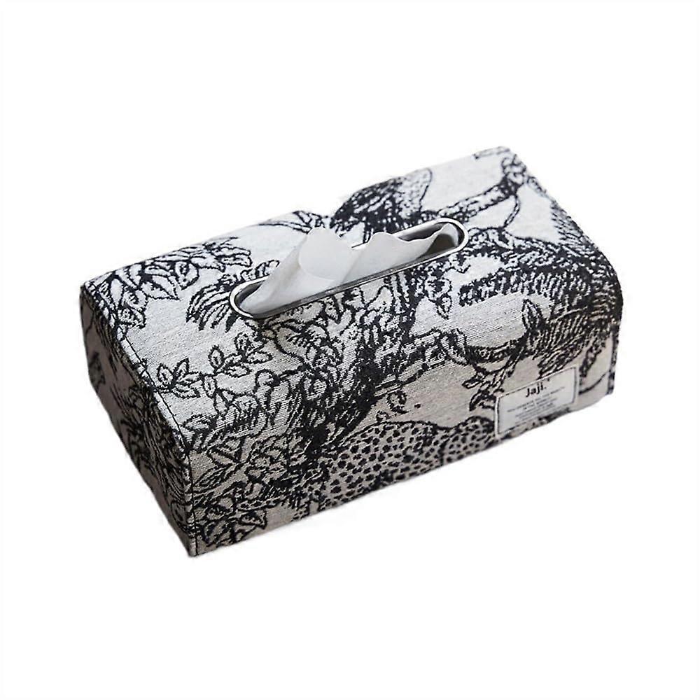 Jacquard Tissue Box - Modern Luxury Retro Design for Dining Table, Soft Fabric Home Decor, Minimalist Style Tissues Holder
