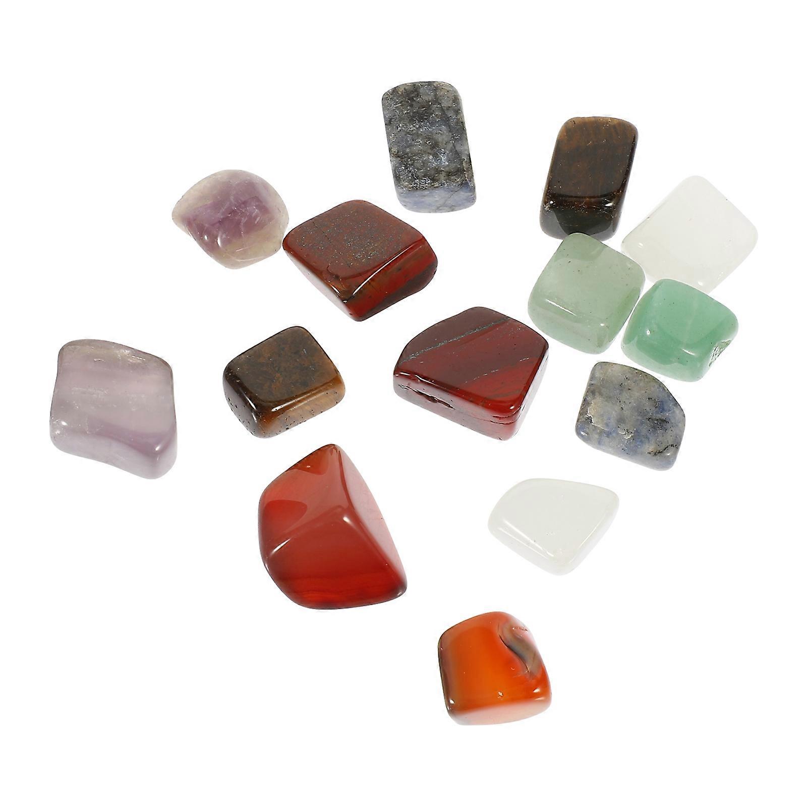 Chakra Decor Bulk Chakra Stones Meditation Aid Natural Stone Pendants 14Pcs
