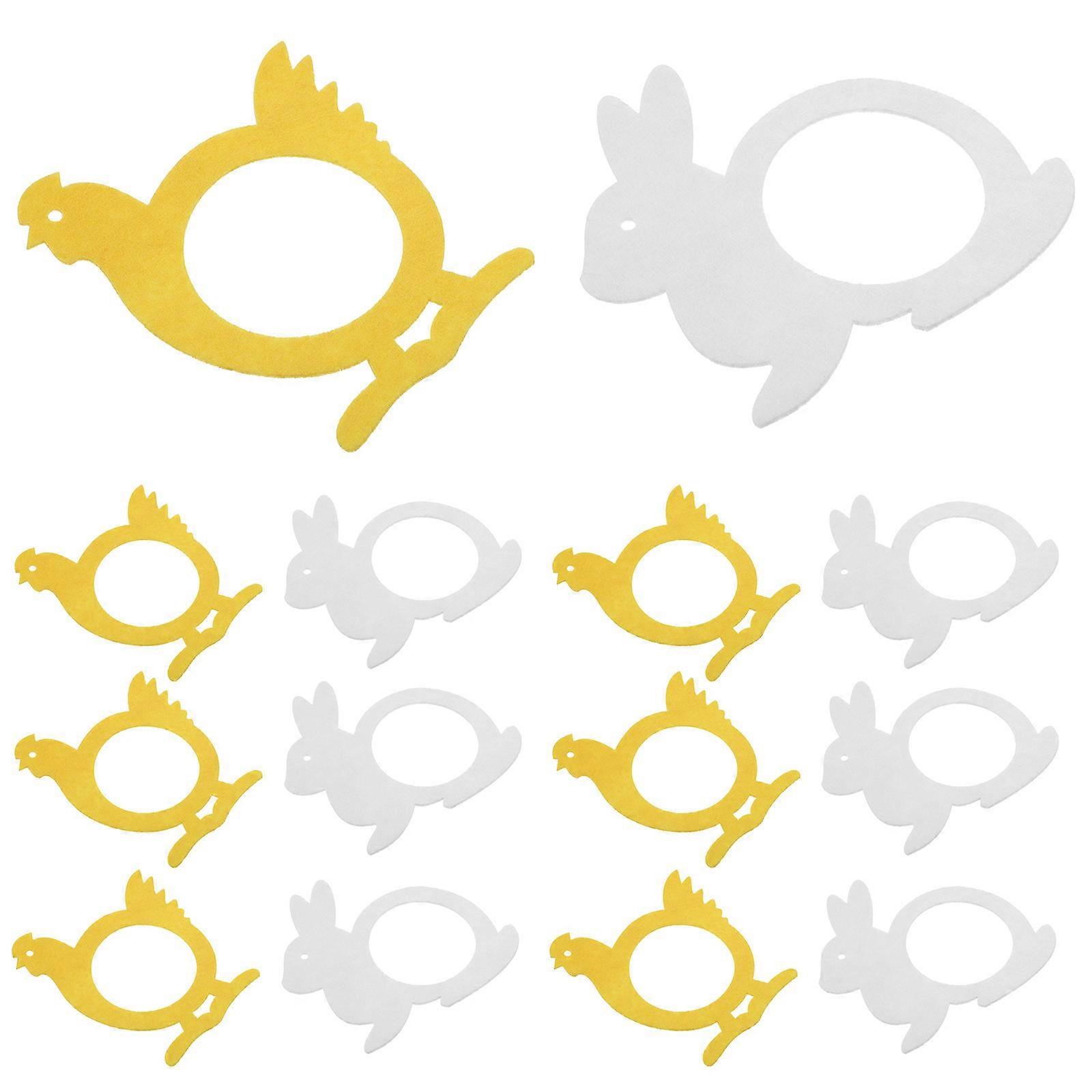 Easter Napkin Rings Set Animal Napkin Holder Buckle Felt Material 16Pcs