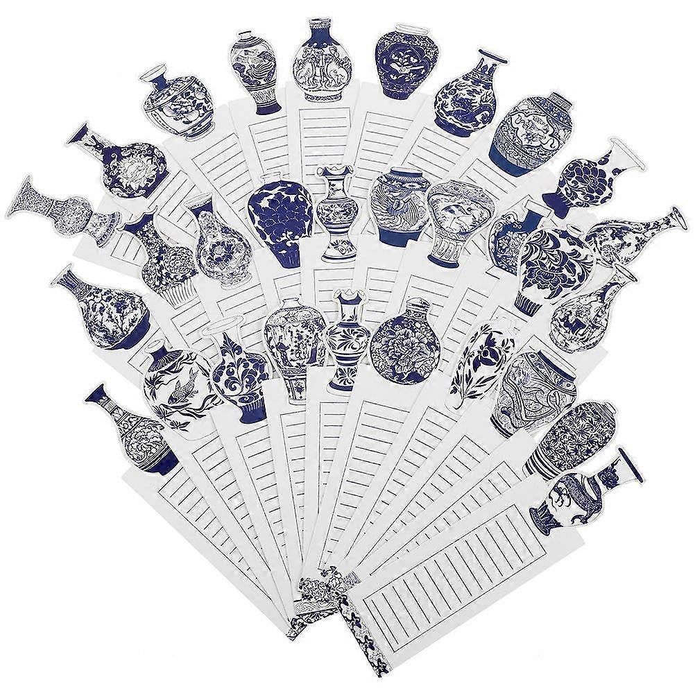Book Marks Bulk Chinese and White Porcelain Pattern Writers 60Sheets Set