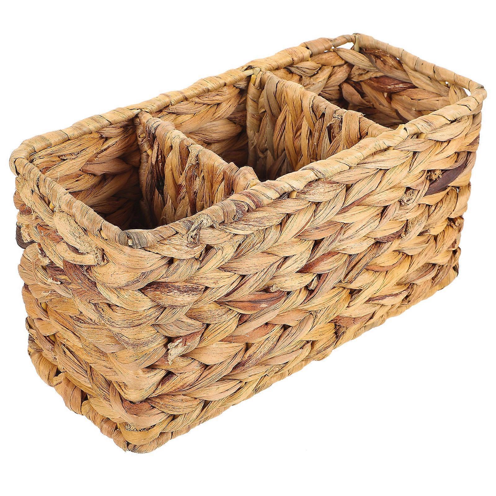 Woven Hyacinth Storage Basket Compact Organizer for Bathroom, Desktop, Living Room – Stylish & Practical for Keys, Snacks, and More