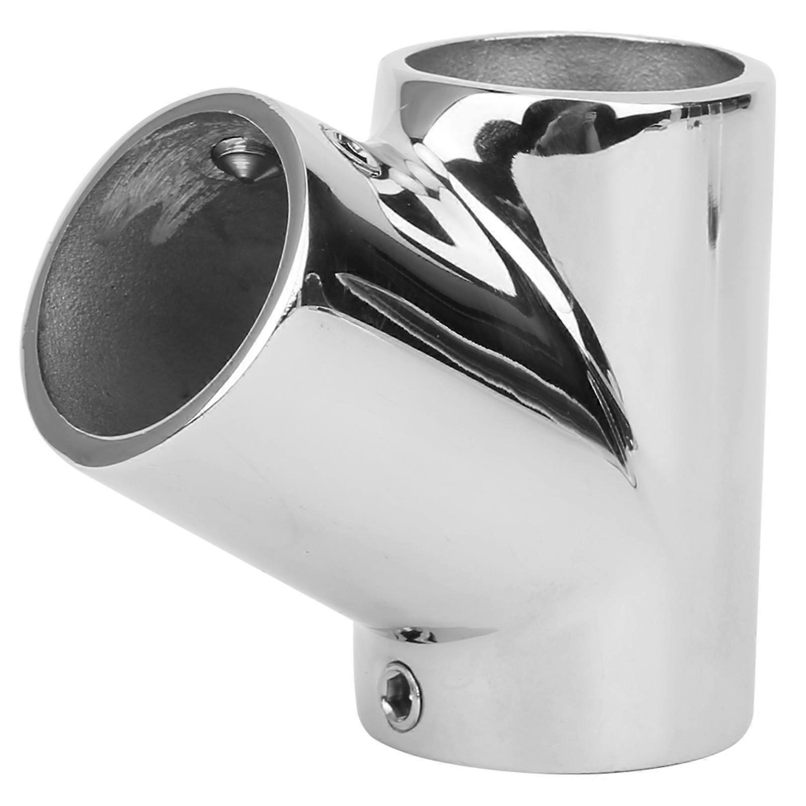 Yacht Accessories Pipe Fitting 60 Degrees Three Links for Marine Ship Handrail Silver