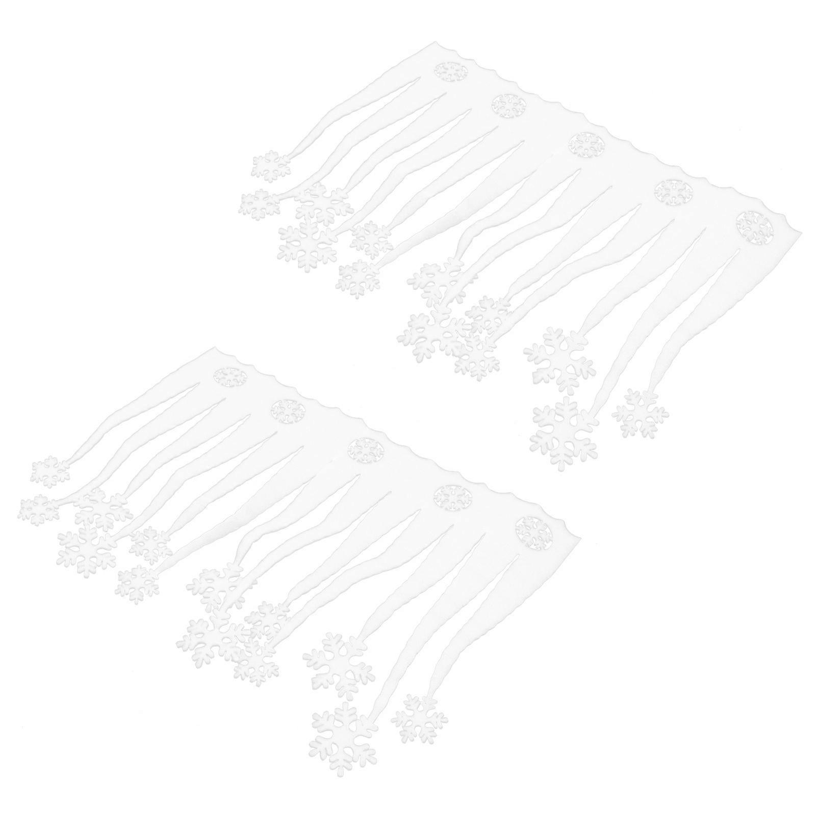 Window Christmas Decorations Stereoscopic Snowflake Ornaments Pearl Cotton White 66x33.5x0.1cm 2Pack