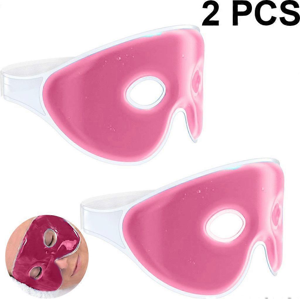 2-Pack Red Cooling Eye Masks: Gel Pads – Reusable for Warming/Cooling Therapy