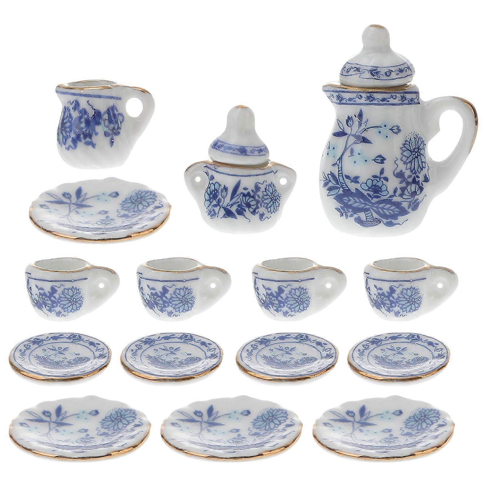 Ceramic Teacup Miniature Toy Model Dollhouse Decoration 4X3cm Children Set