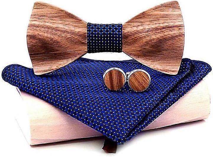 Holzfliege, square, scarf, cufflinks – men's tuxedo suit with gift box for suits, tuxedo shirt accessories – E