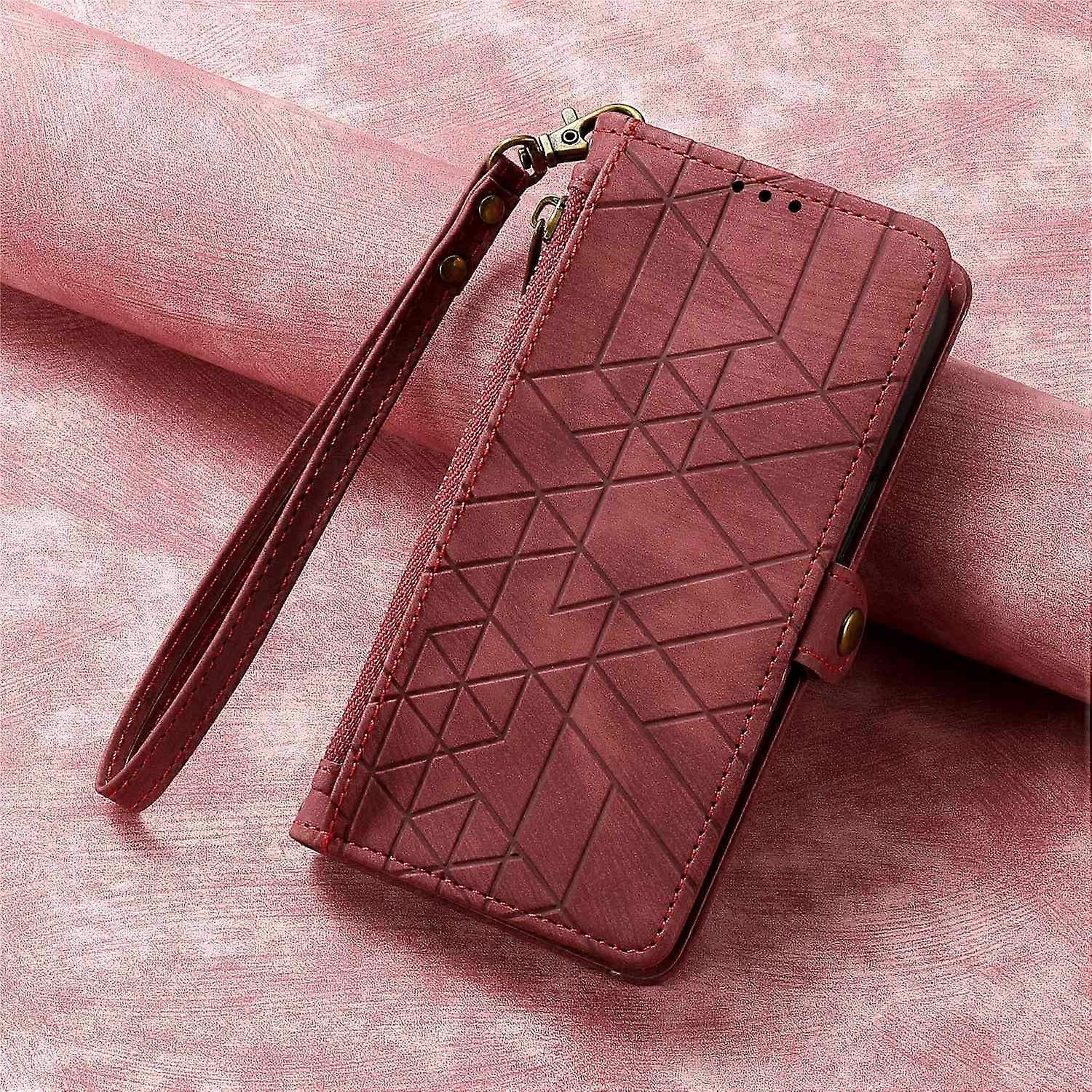 Case for Samsung S24 red card slot stand leather