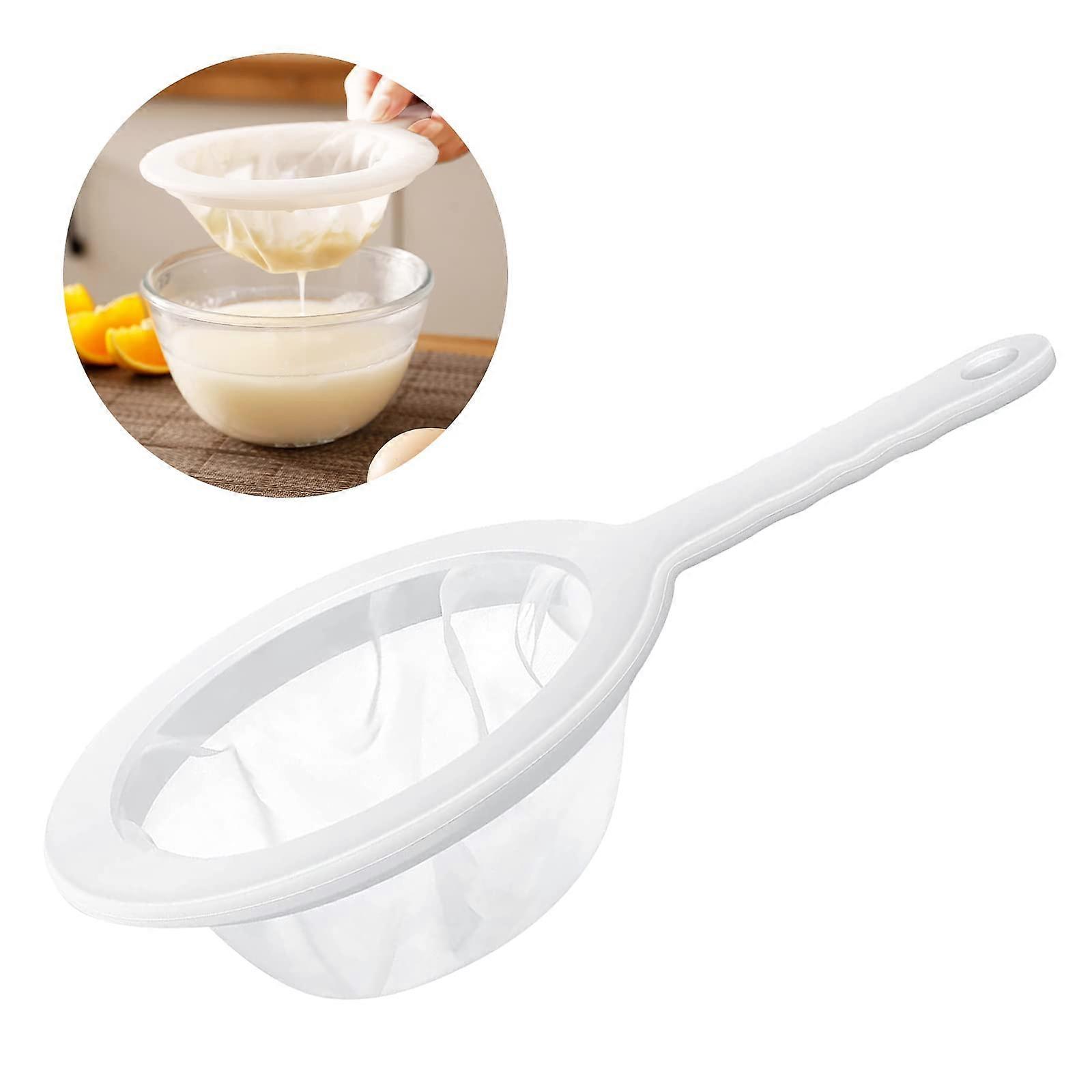 Strainer Filter, Nylon Sieve with Handle, 400 Mesh Kitchen Strainer, Fine Mesh for Oil, Juice, Milk, Coffee