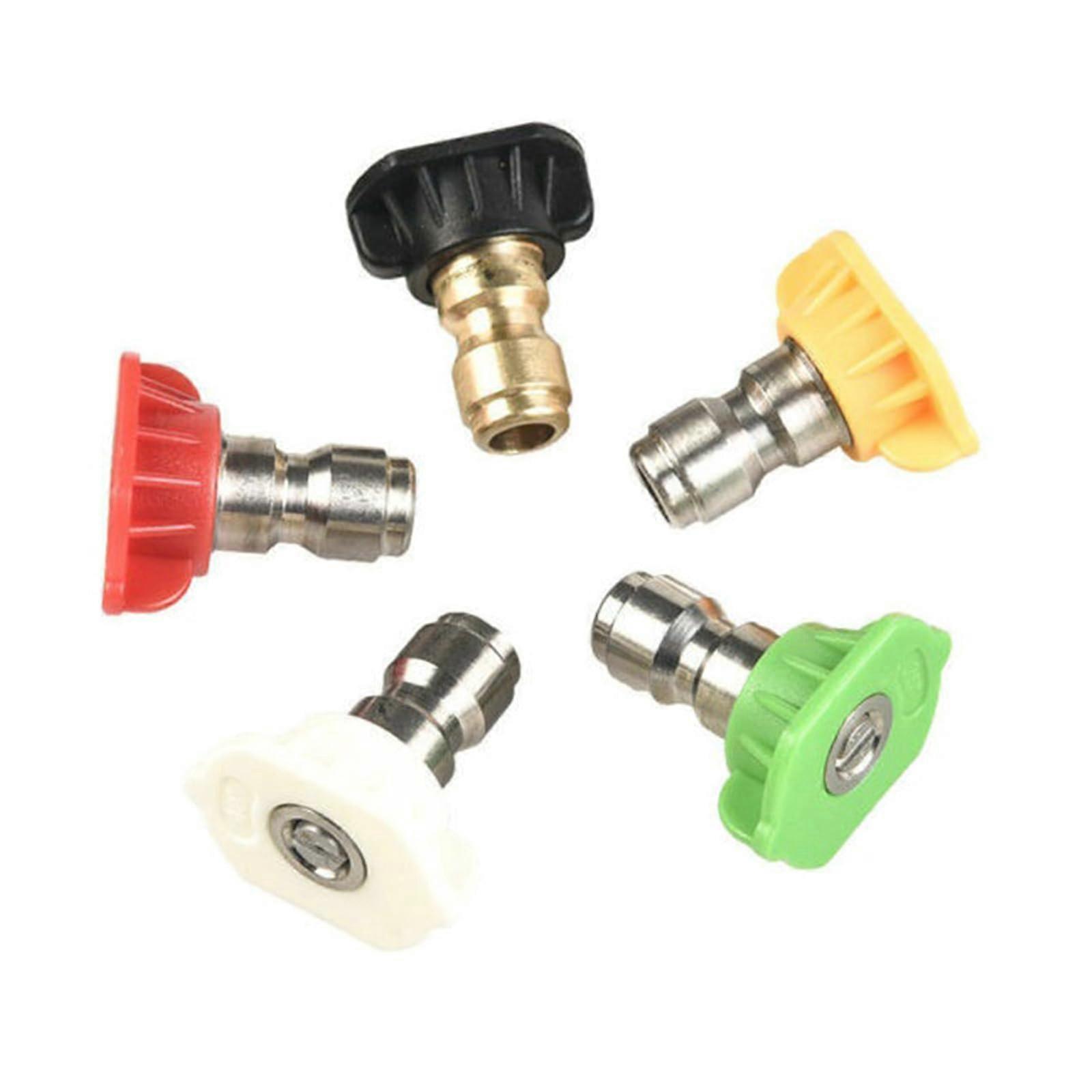 Sprayer Nozzle Tip 1/4 Inch, 5Piece Set, Metal Car Wash Lances, Washer Tool, Pressure Quick Connector
