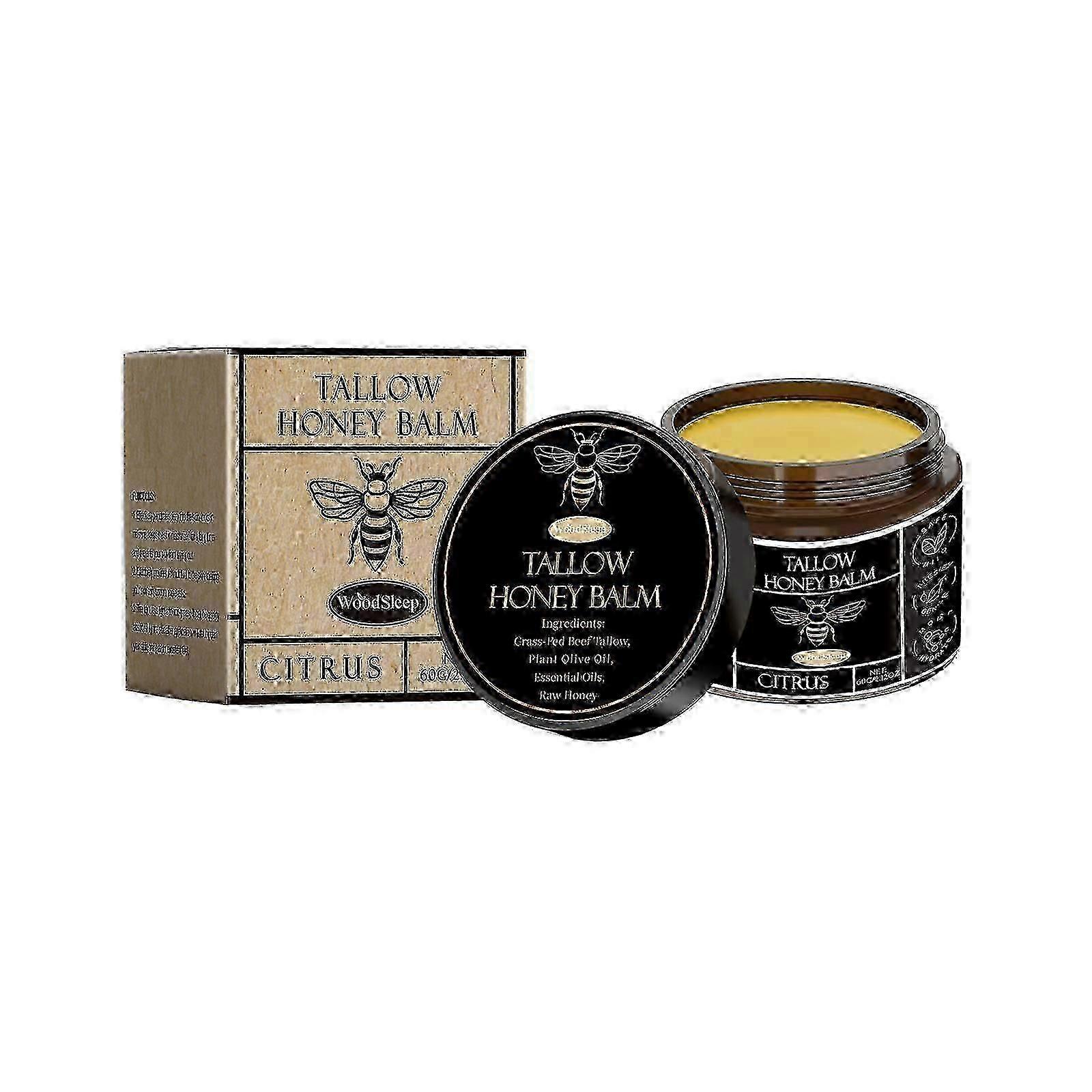 Balsamo per la pelle al sego di manzo e miele, crema idratante per il viso al sego di manzo biologico allevato ad erba per pelle screpolata e secca