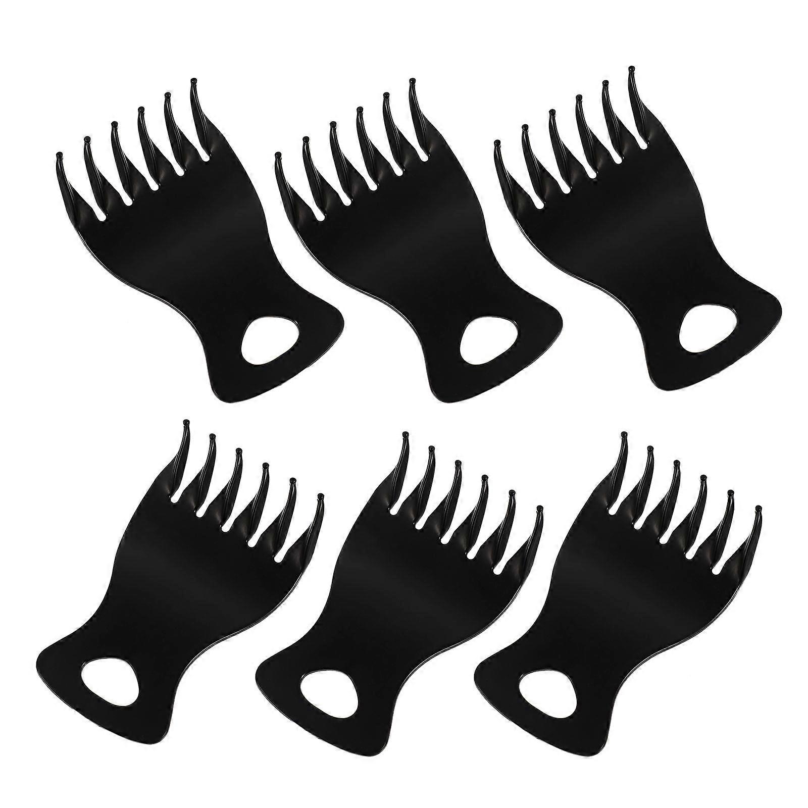 Hair Styling Comb 6Pcs Black Plastic with Versatile Styling for Home Use