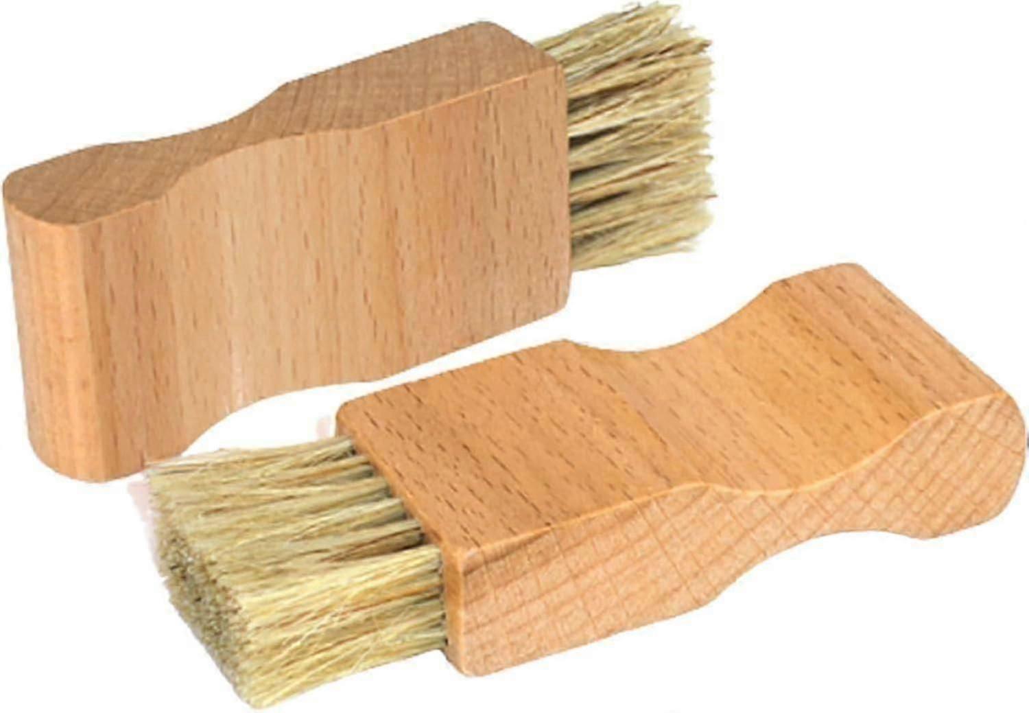 2pcs Shoe Polish Brushes with Wooden Handles