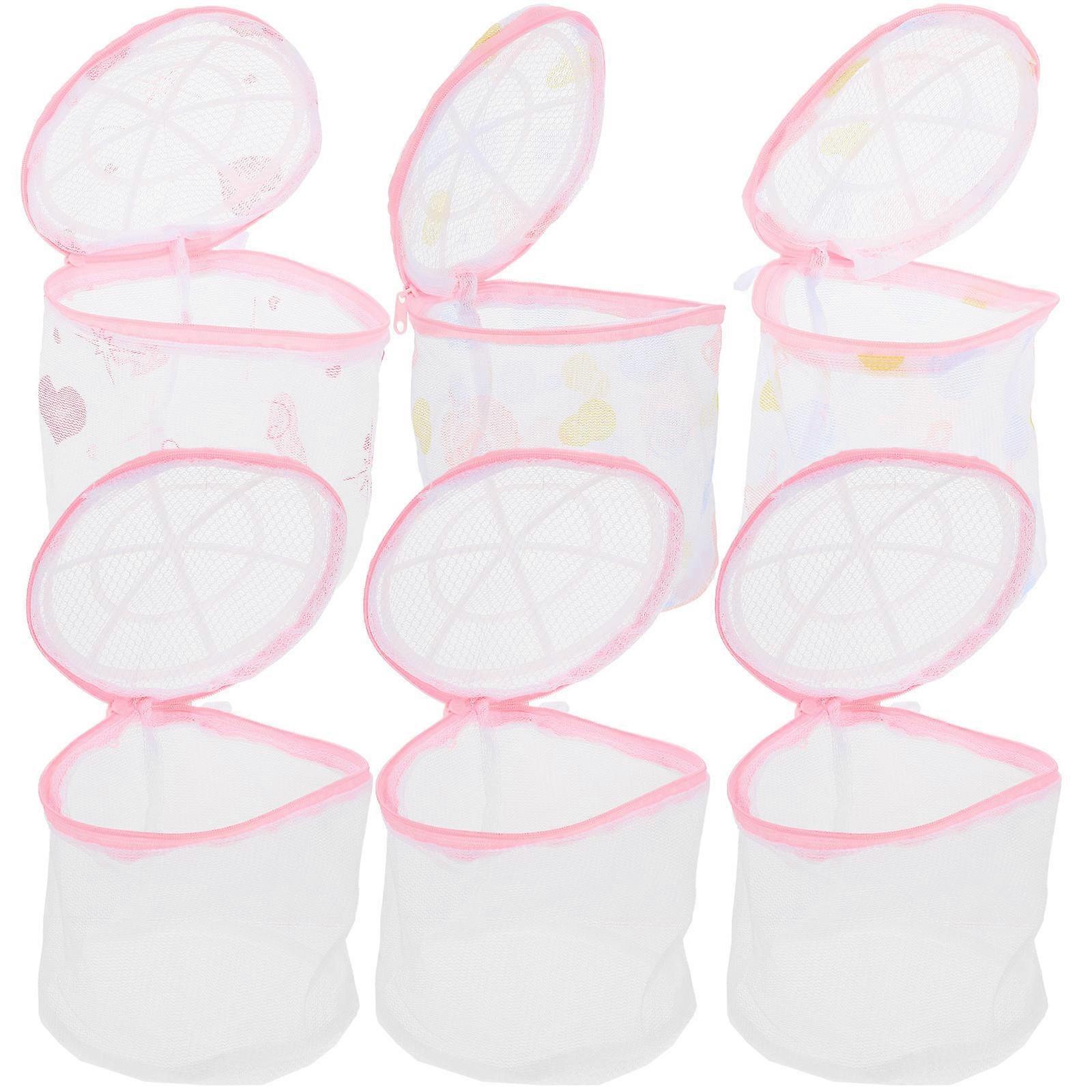 Rust-Proof Zipper Laundry Bags For Bra Underwear Storage Enhanced Cleaning 6Pcs 16x14x14cm