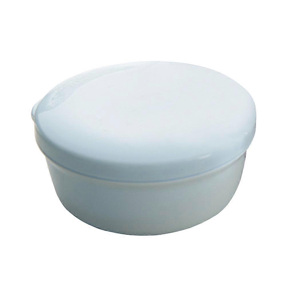 Round Plastic Soap Dish with Lid Draining Effect Portable Storage for Shower Bathtub Home Dorm 9.9X9.9CM 2Pcs