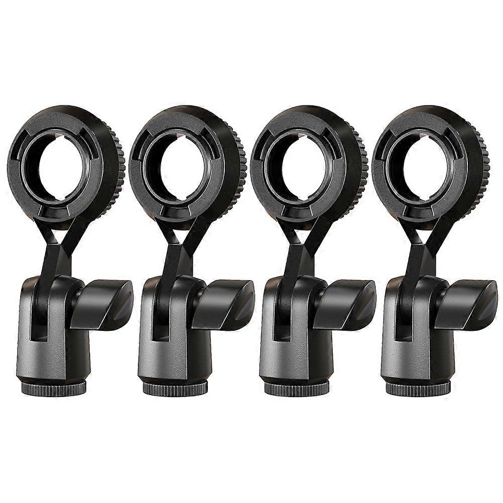 4pcs Microphone Clips with Rotating Design for Handheld Mics – Universal Mount for Desktop, Meetings, Presentations, and Podcasting