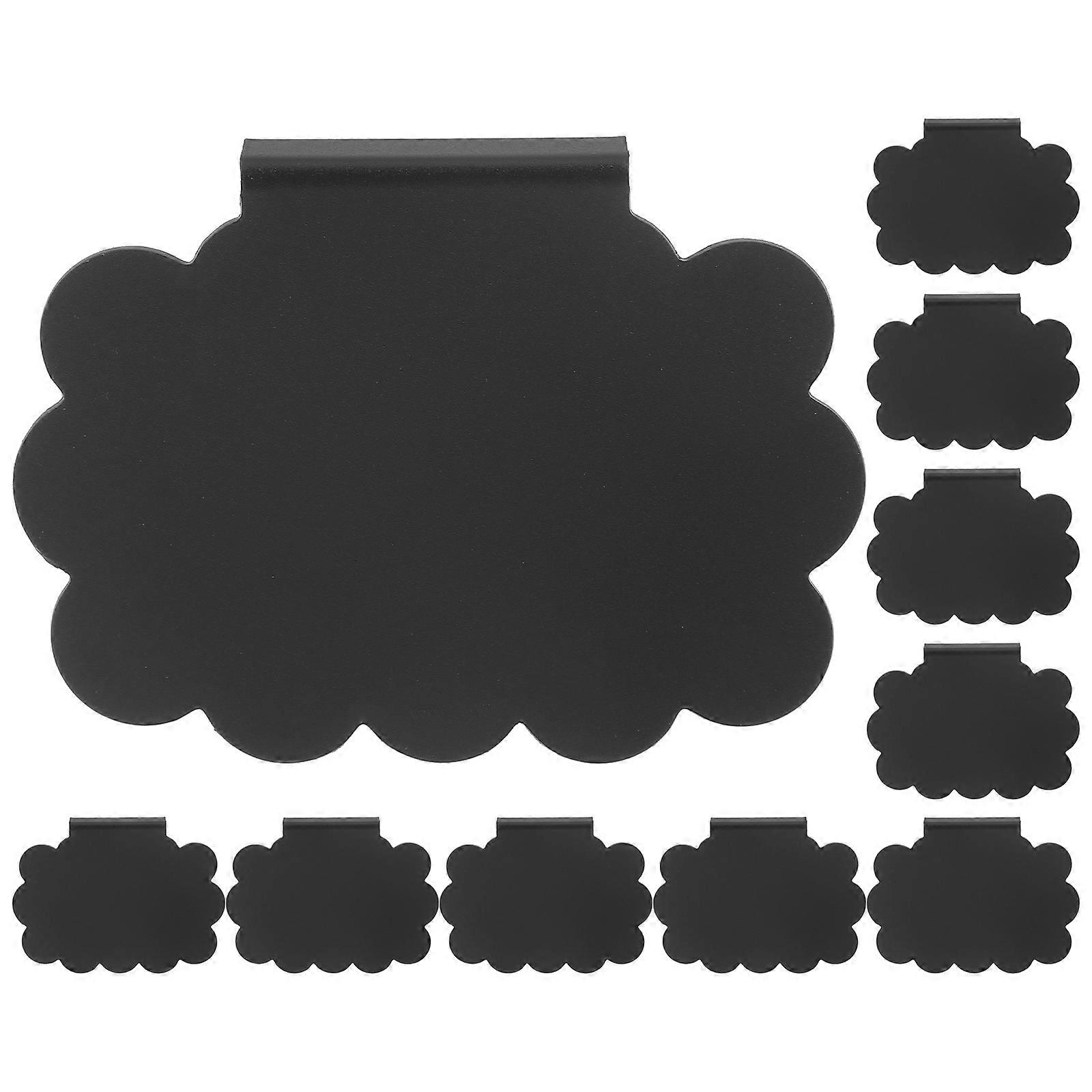 Chalkboard Labels with Clip-on Design for Home Use Erasable Black Plastic Labels 10pcs