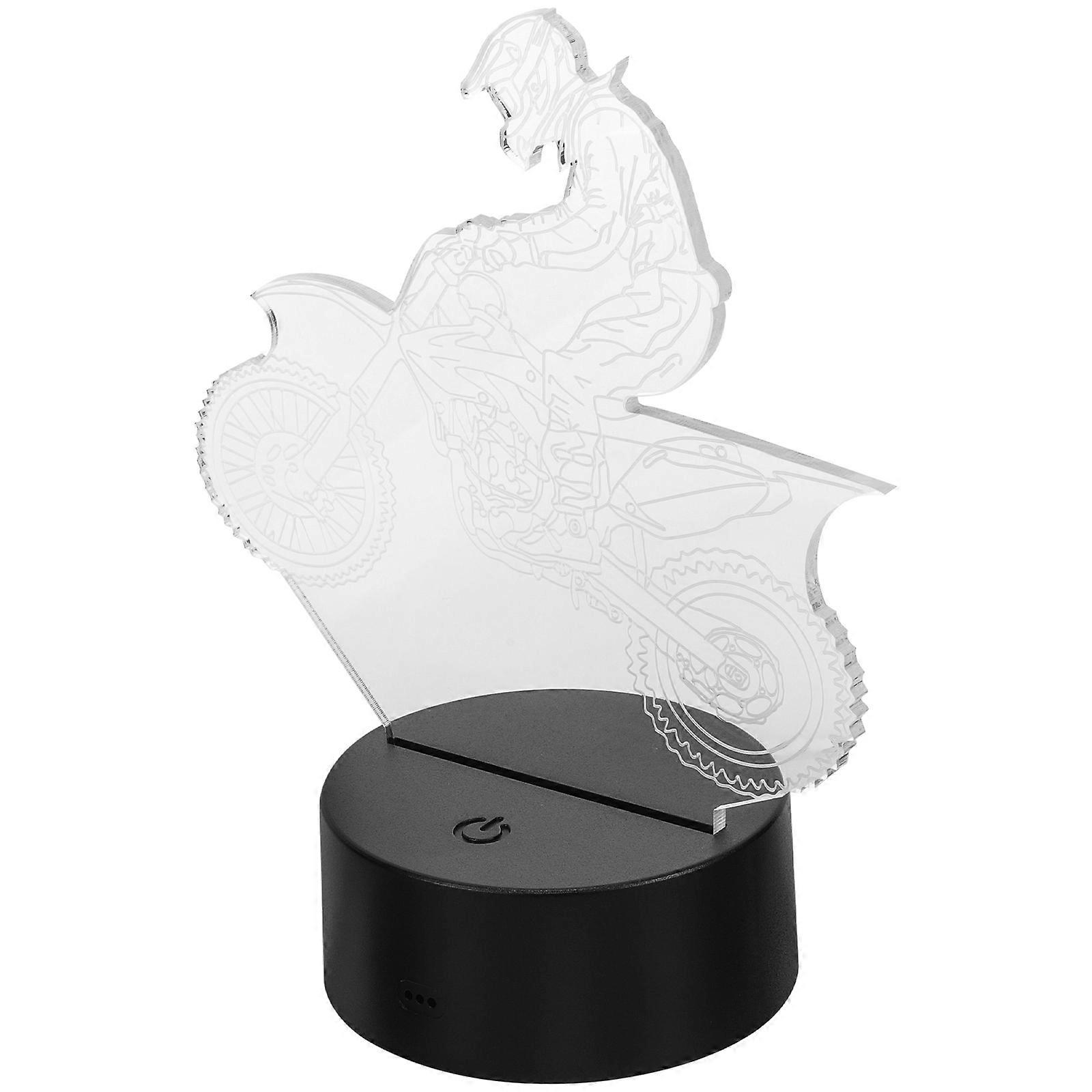 Acrylic Night Lamp with Stable Flat Bottom for Bedroom Desk Lighting Transparent 3D Visualization