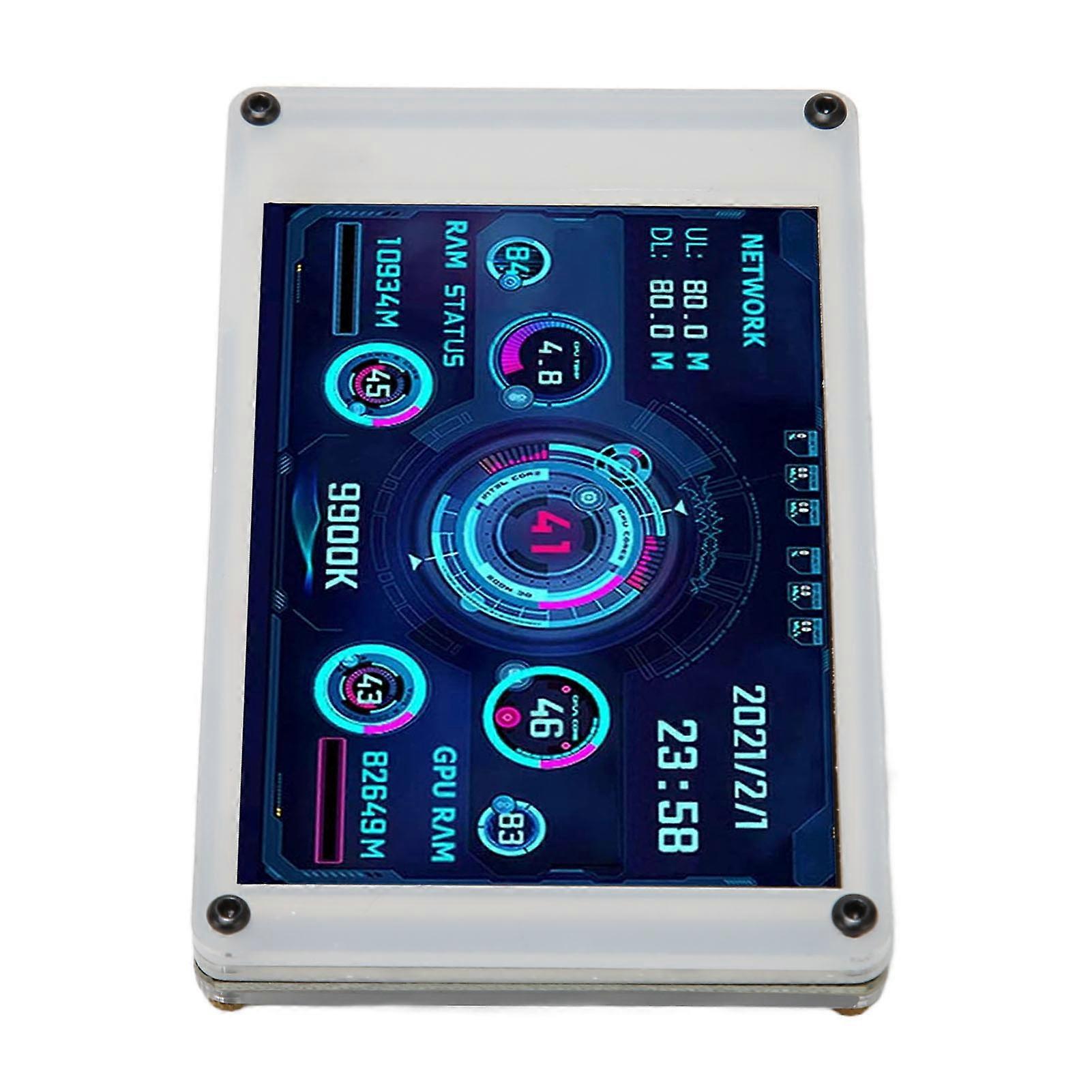 3,5-Zoll-Computer-Temperaturmonitor Dual-USB-PC-Sensor-Panel-Display für AIDA64 PC CPU GPU RAM HDD Datenmonitor für RasPi für Linux 