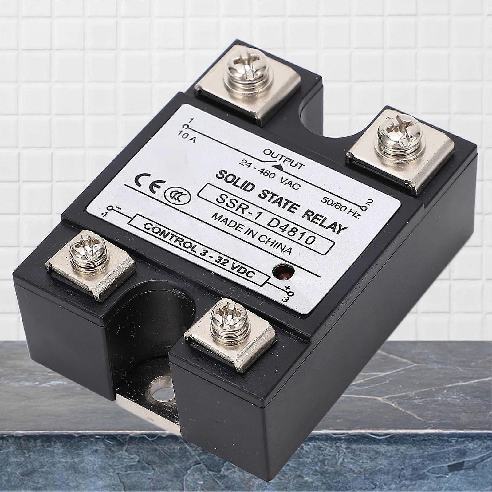 10A Solid State Relay DC Control AC SSR Semiconductor Relay Module 24‑480VAC Load Voltage 