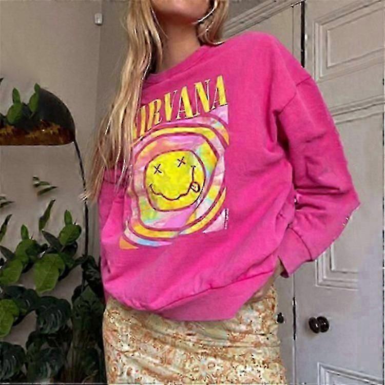 Nirvana Band Imprimé Sweat À Capuche Coloré Polyvalent Pull Top Femmes