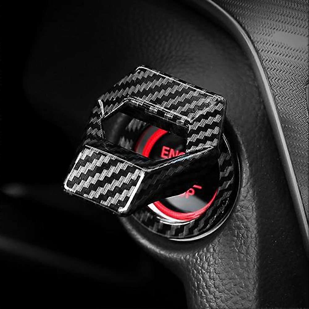 Car Styling Sticker Universal Carbon Fibre Engine Start Stop Button Cover Ring Trim for Push Button Switch Decor