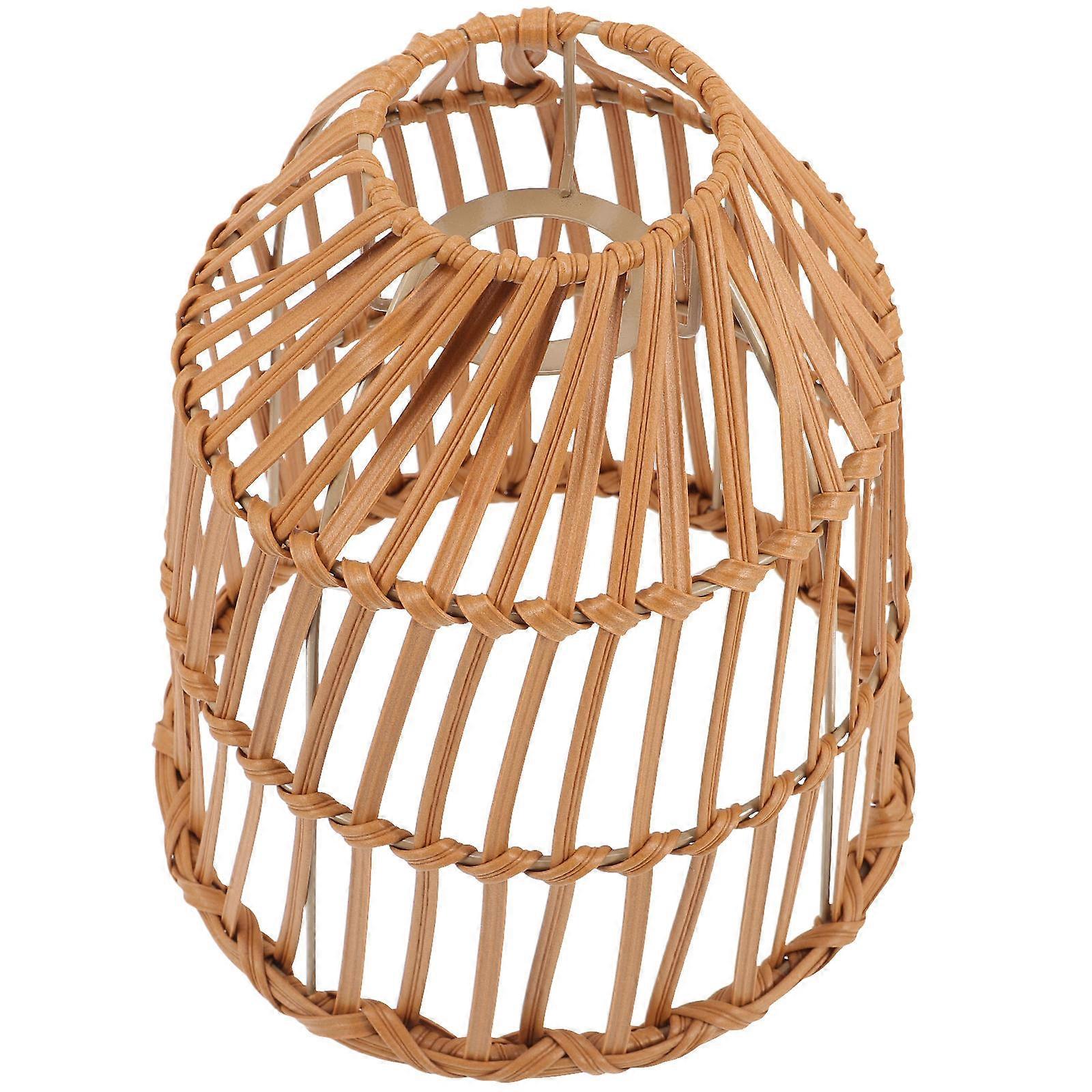 Woven Lampshade Imitation Rattan Woven Lamp Cover Retro Style Lamp Shade Woven Lamp Cover