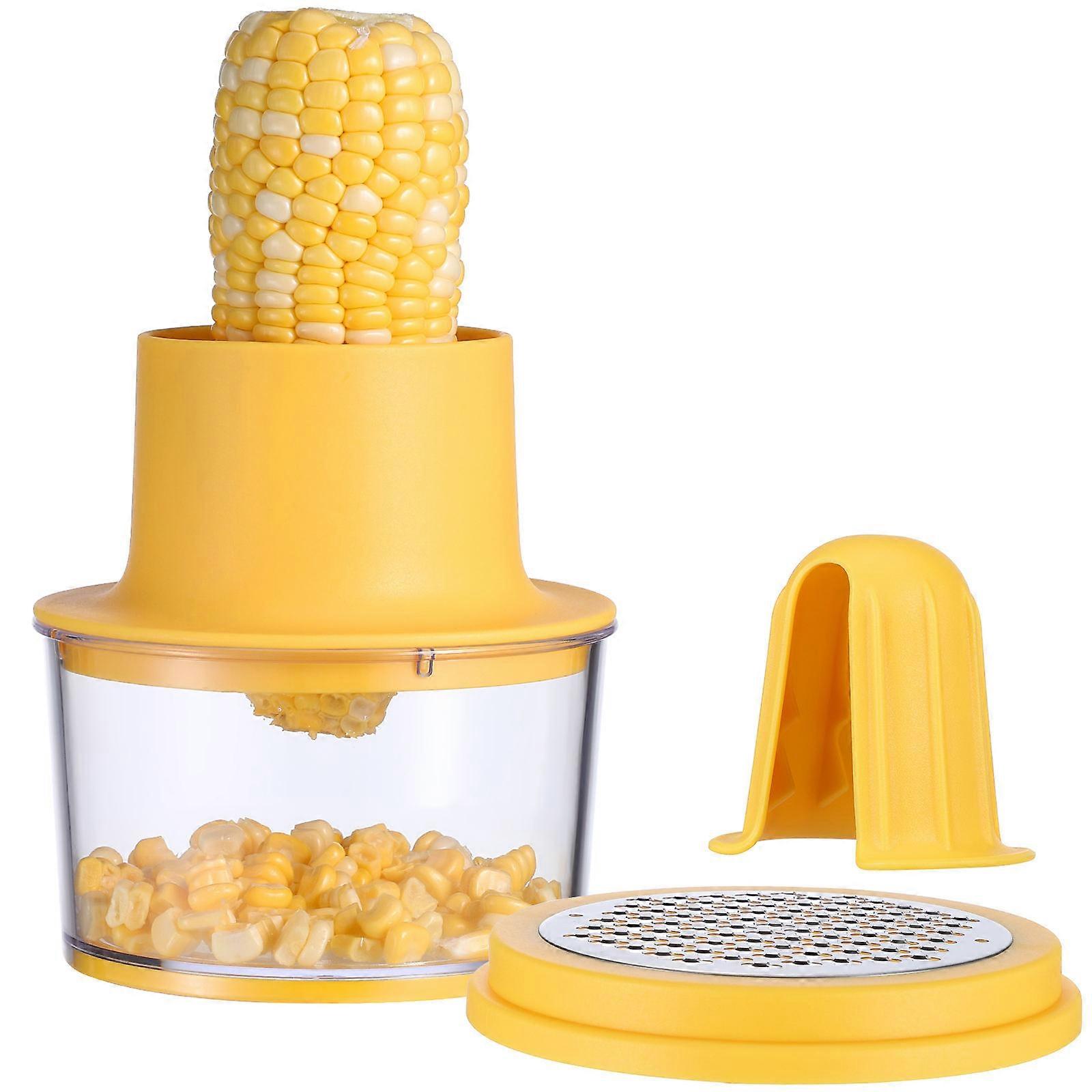 Corn Cutter from the Cob MultiFunctional Corn for Home Use Safe Efficient and 430 Stainless Steel Yellow