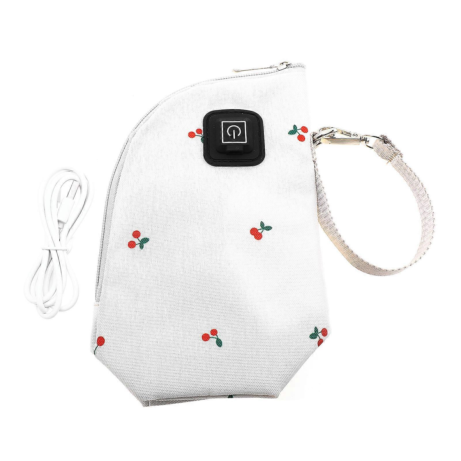 Portable Baby Bottle Warmer Bag Heating Temperature Control Insulation For Nighttime Use 1 Set Beige