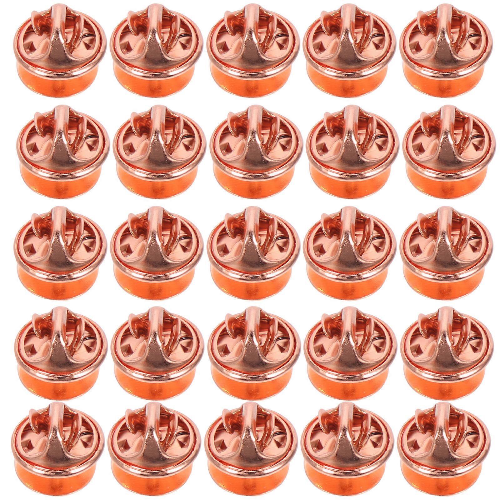 Secure Pin Backs Clutch Pin Back Badge Pin Replacement Rose Gold 1X0.9cm DIY Accessories 50Sets