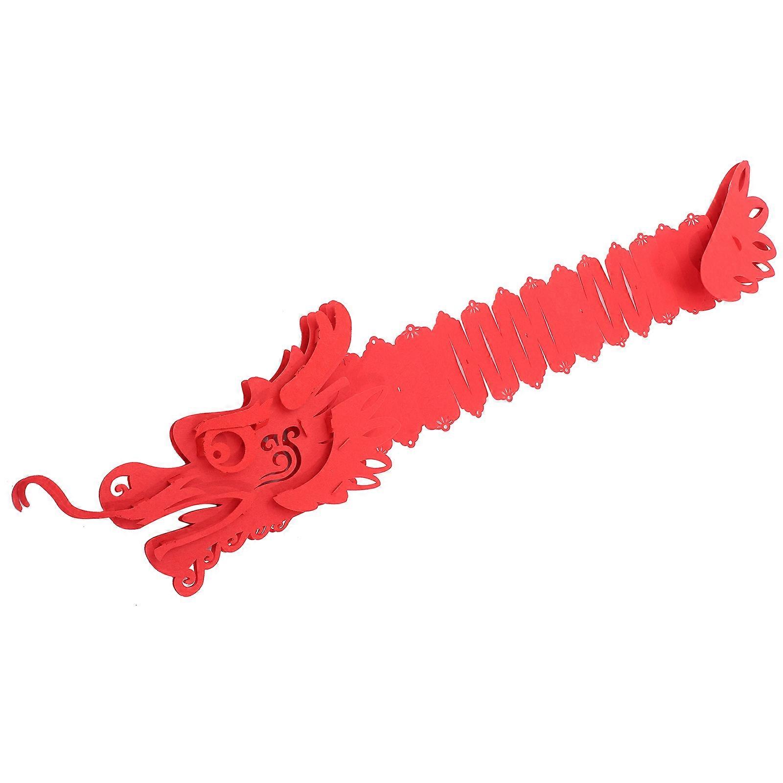 Lunar New Year Dragon Ceiling Decor Red NonWoven Cloth Festive Supplies for Decoration 1 Piece