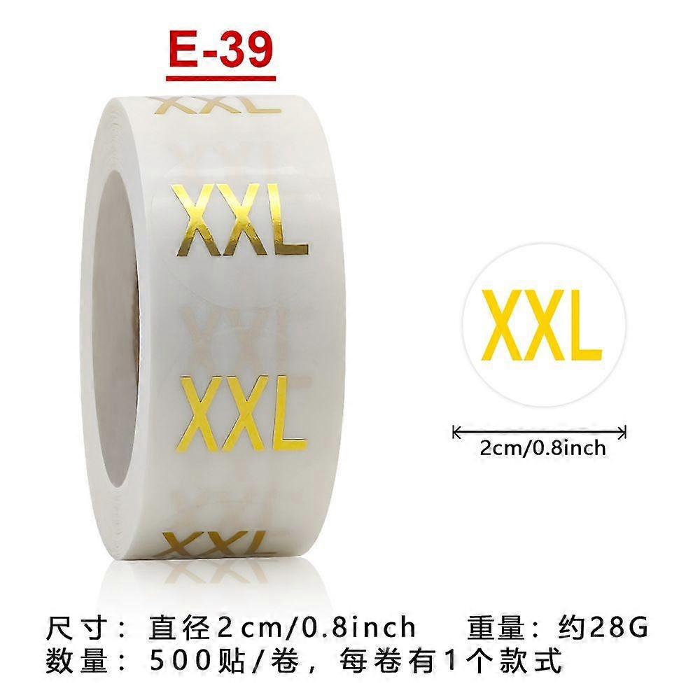 6Rolls Clothing Size Sticker: Round Clothing Tag S-3XL Circle Adhesive Labels XXXL 20mm Stickers Roll - for Apparel Organization Retail Inventory