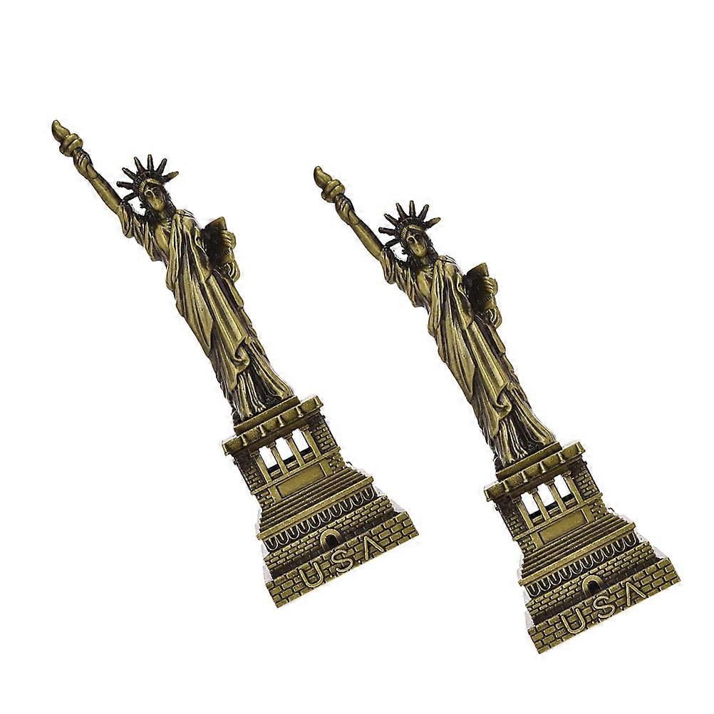 Assorted Color Statue of Liberty Zinc Alloy Desktop Decor for and Teaching 2pcs