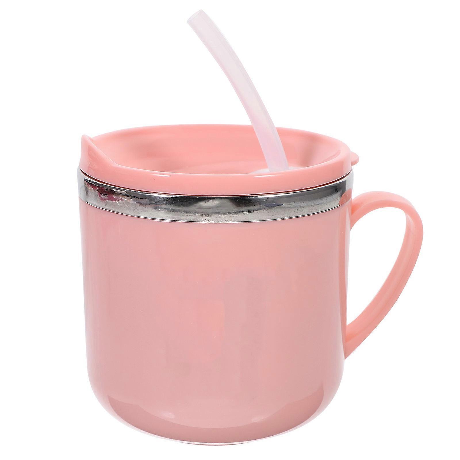 Cute Cartoon Straw Sippy Cup with Handle for Easy Drinking, Design Water Bottle for Kids
